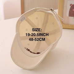 Kids Sunshade Baseball Cap w/ Bear Embroidery, Adjustable, Outdoor Activity