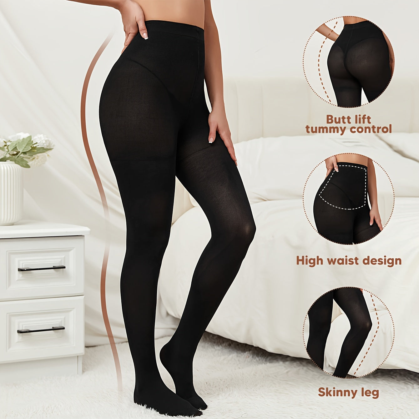 Women's Compression 15-20mmHg Pantyhose for Fall & Winter