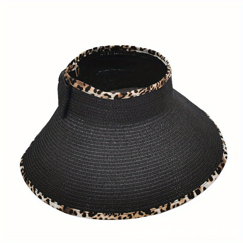 Summer Visor Hat Wide Brim Straw UV Protection Sun Hat