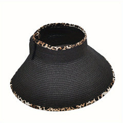 Summer Visor Hat Wide Brim Straw UV Protection Sun Hat