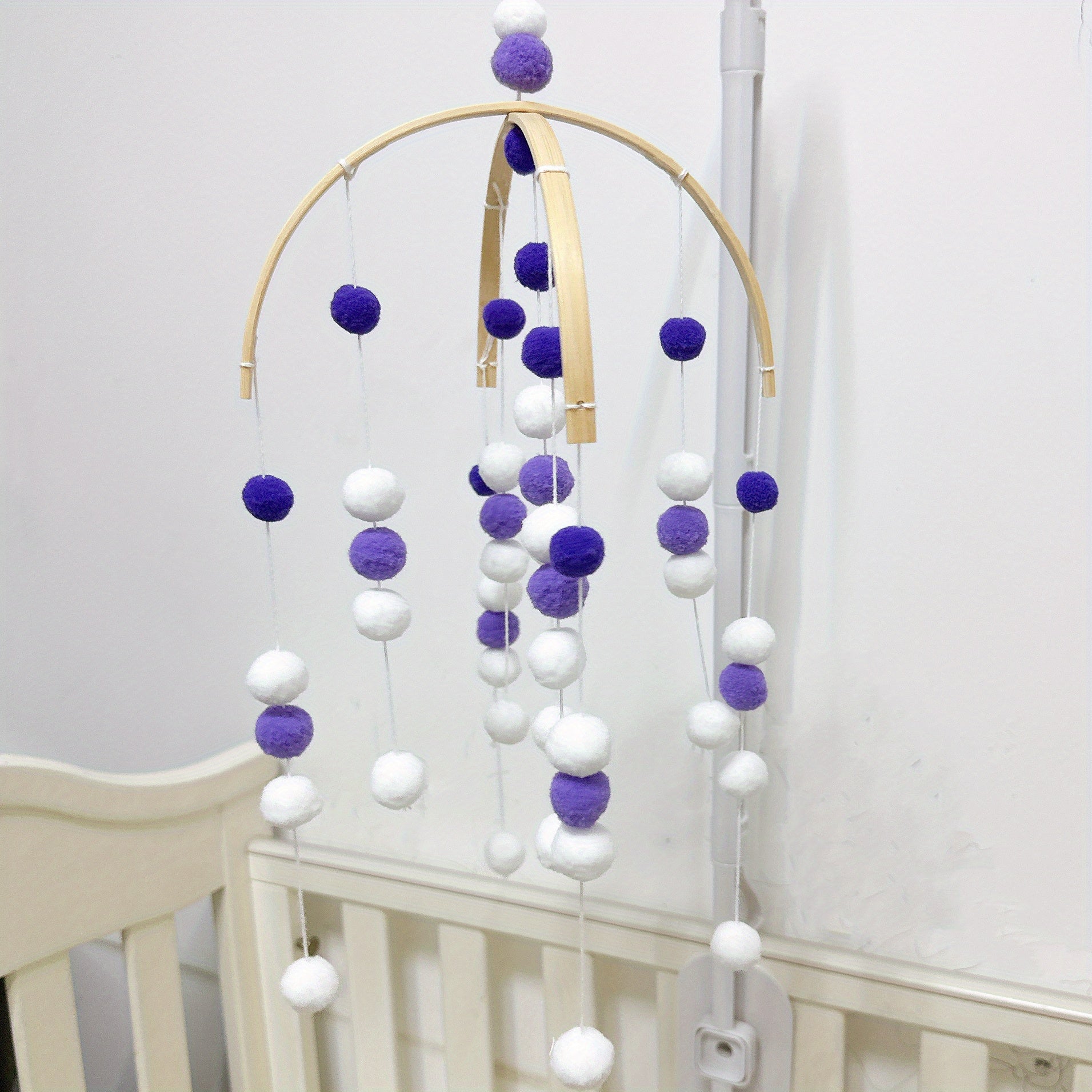 Baby Pomm Pomm Ball Mobile Phone Baby Mobile Felt Ball Bed Bell