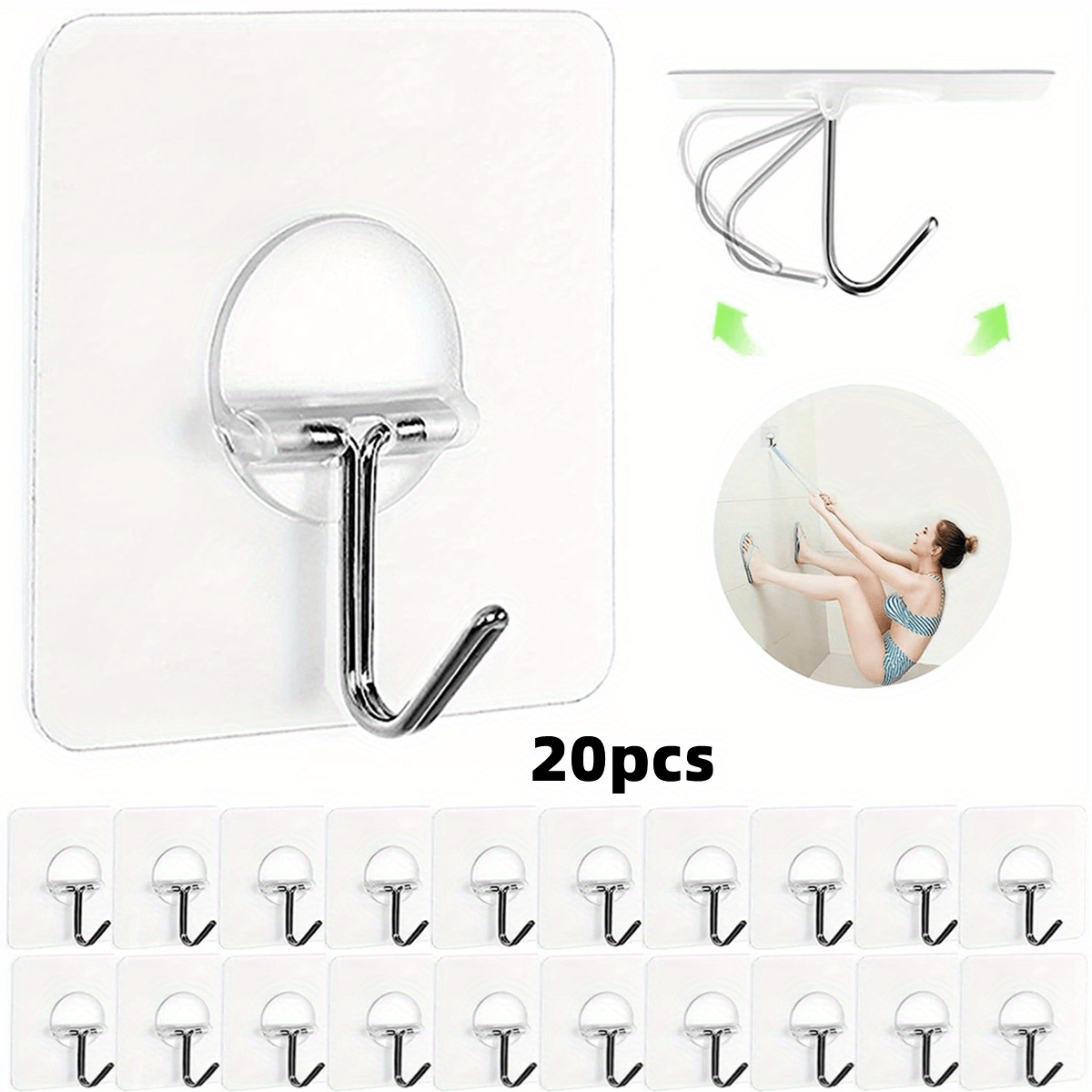 Heavy Duty Adhesive Hooks Towel Coat Hooks Waterproof Kitchen Bathroom