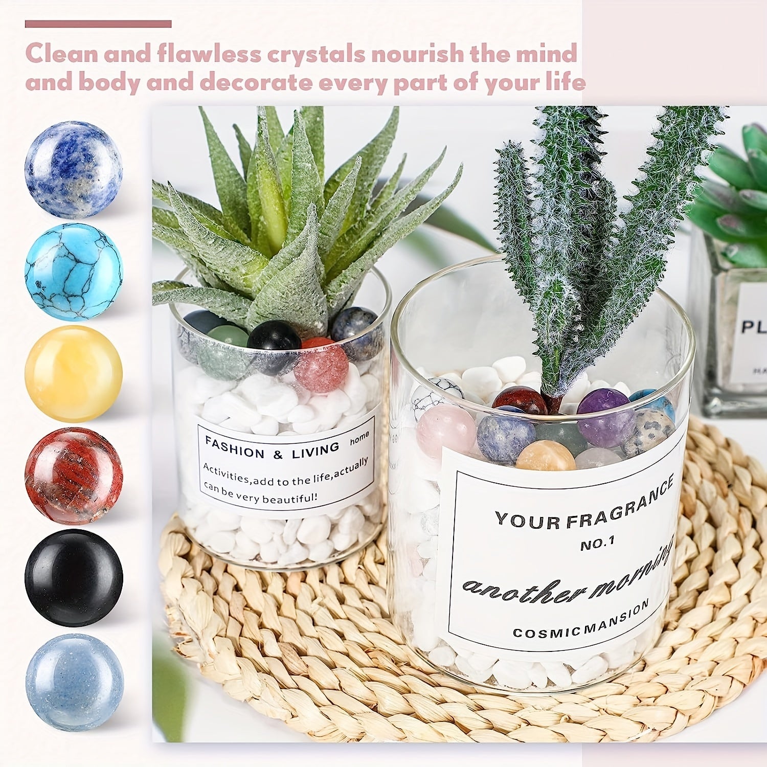 Gem Chakra 16mm Sphere Crystal Worry Stone Large Gem Sphere