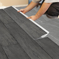 10pcs Grey Wood Peel and Stick Tiles - Waterproof for Bathrooms and Kitchens