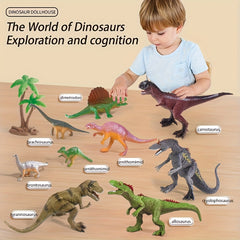 215pcs DIY Dinosaur Toy Set with 2 Story Building & 18 Dinosaurs