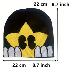 Cartoon Star Jacquard Beanie Warm Knitted Hat Unisex