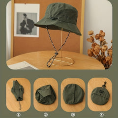 2 in 1 Bucket Hat Portable Bag Drawstring Sun Hat Lightweight Boonie