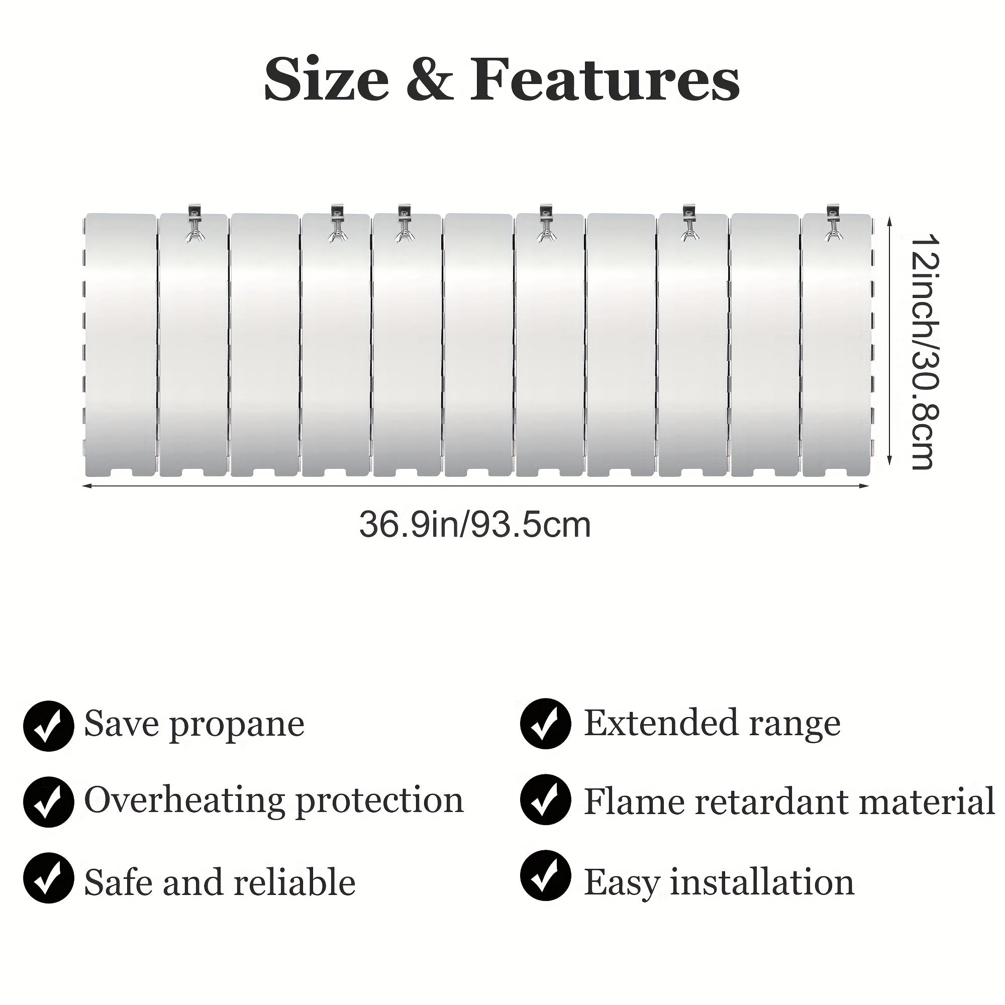 Patio Heater Reflector Shield 30" Height Heat Focusing Reflector