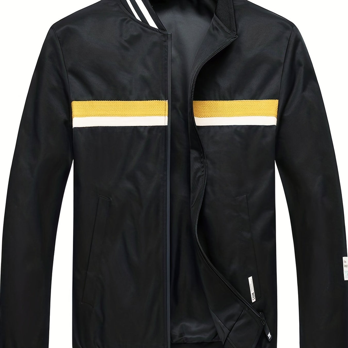 Men's Casual Baseball Collar Zip Up Jacket Coat For Spring Fall