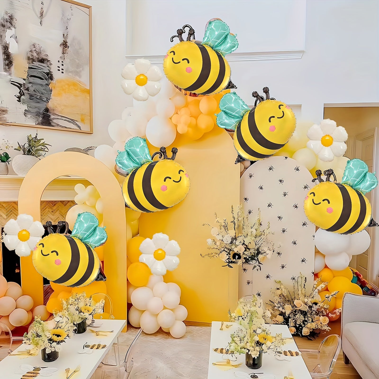 Yellow Bee Balloon Garland Kit for Sunflower Themed Party