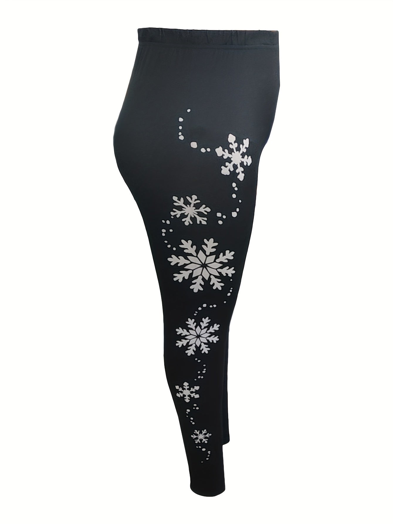  Snowflake Print Medium Stretch Leggings