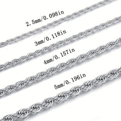 Hip Hop Spiral Chain Necklace Stainless Steel Vintage Necklace For Men