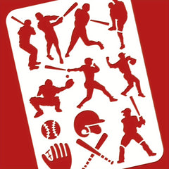 Baseball Player Stencil Sports Theme Craft Template