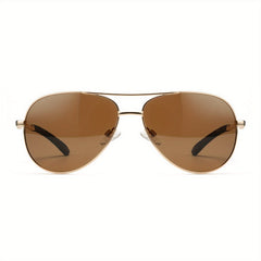OUWEN Polarized Aviator Sunglasses Men Flexible Metal Sun Glasses VF2202