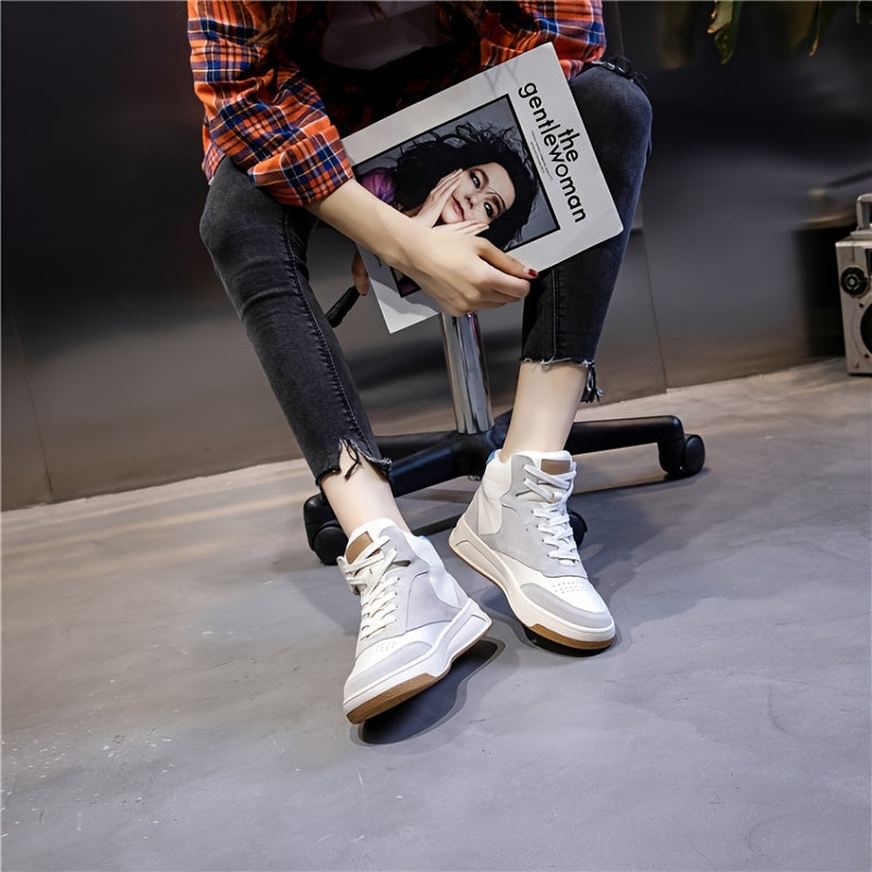 Women's High Top Thick Bottom Casual Flat Shoes
