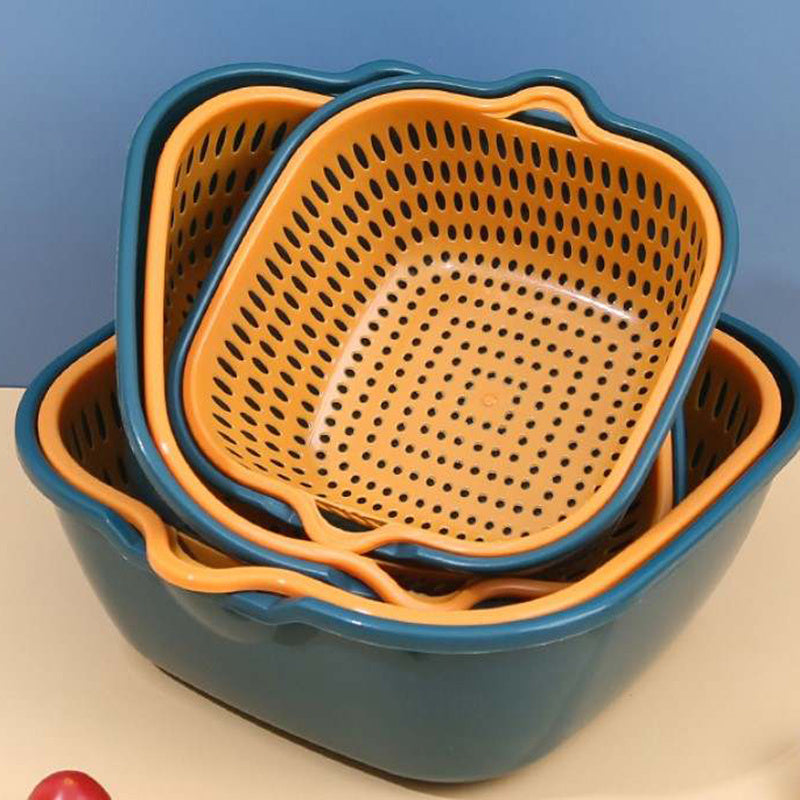 6pcs Drain Colander Set Strainer Basin Drain Basket Plastic
