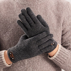Men's Winter Cycling Gloves Warm Velvet Touch Screen Gloves