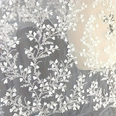 Bridal Long Gown Bling Sequins Lace Beaded Pearl Fabric Crafts