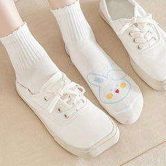 5 Pairs Bunny Print Socks Cute & Comfortable Women's Mid Tube Stockings