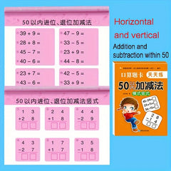 Math Exercise Book & Arithmetic Cards for Addition/Subtraction Within 10-100