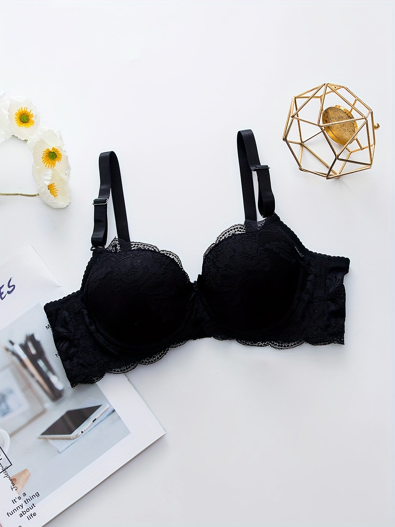 Scallop Trim Lace Wirefree Bra