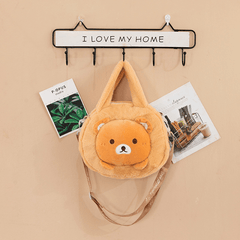 Plush Zipper Crossbody Bag Rabbit&Bear&Turtle Handbag for Women