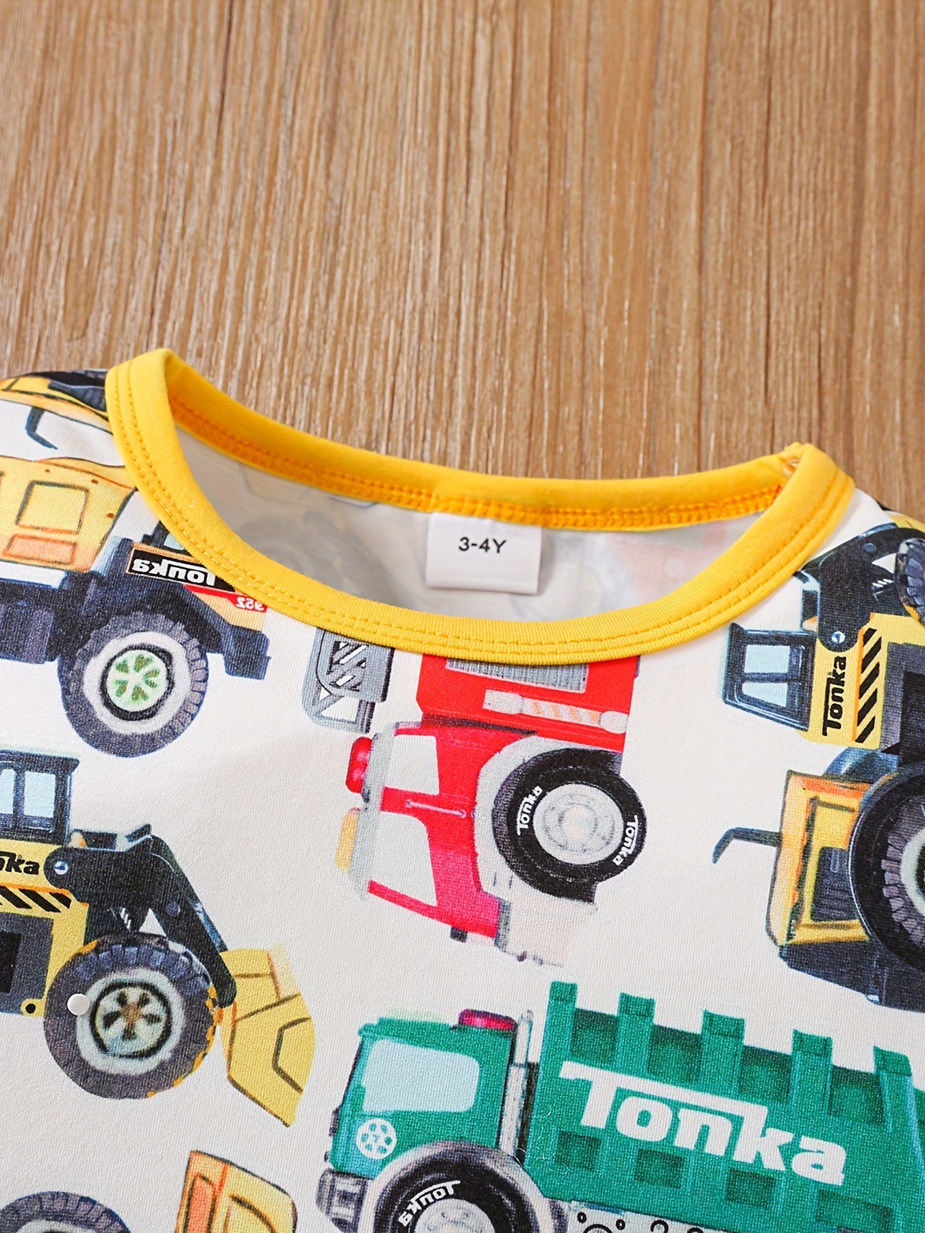 Kid's Car Print Pajama Set Long Sleeve Top & Pants