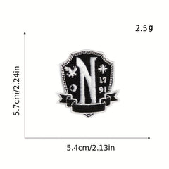 9pcs Thriller Iron On Patches For Men Sew On Embroidered Applique Repair Patch