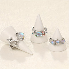 Y2k Moonstone Dazzling Ring for Girls - Daily Outfits Party Accessory