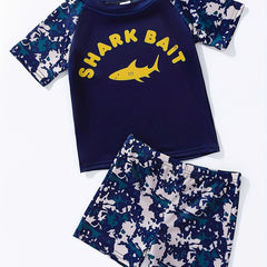 Boys Shark Bait Swim Set Trunks & Tops for Beach Vacation