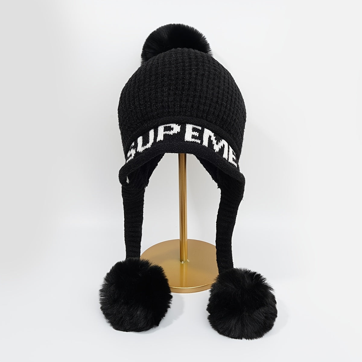 Women's Winter Pom Pom Knit Hat with Scarf