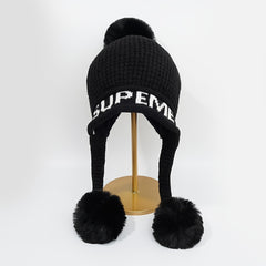 Women's Winter Pom Pom Knit Hat with Scarf