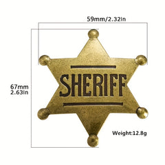 Metal Toy Sheriff's Badge Cowboy Party Decoration Fun Gift