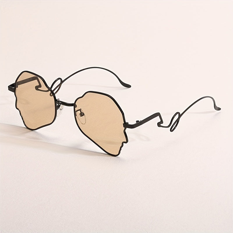 Funny Metal Frame Women Punk Y2K Sunglasses Street Eyewear