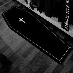 1pc Cross Pattern Gothic Halloween Bedside Blanket Carpet