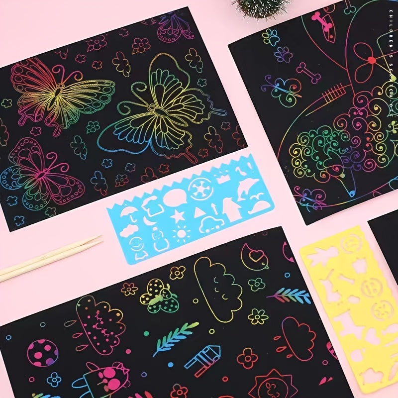 Rainbow Scratch Off Notebook Set - 12 Sheets