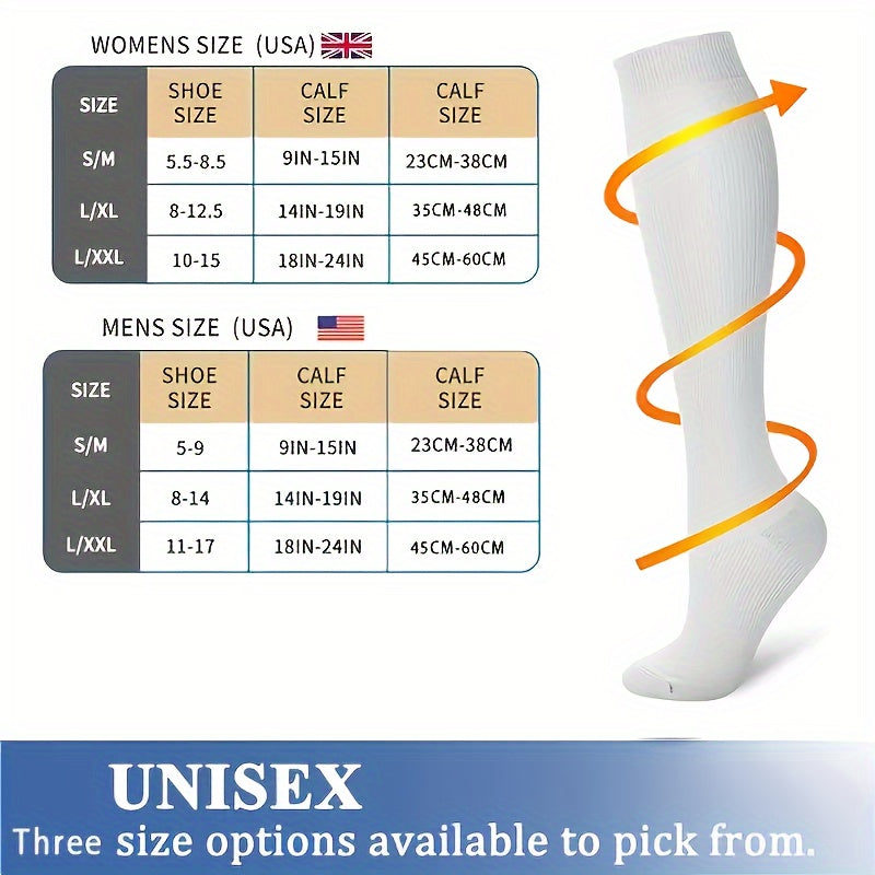 3 Pairs Copper Compression Socks 10-20mmHg Knee High for Women Men