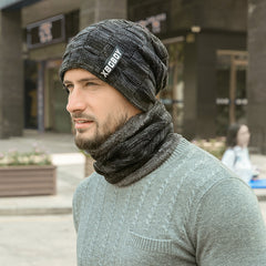 Urban Beanie Hat & Scarf Set Thick Fleece Skull Cap Halloween & Day of the Dead