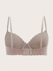  Lace Geometric Pattern Push Up Bra