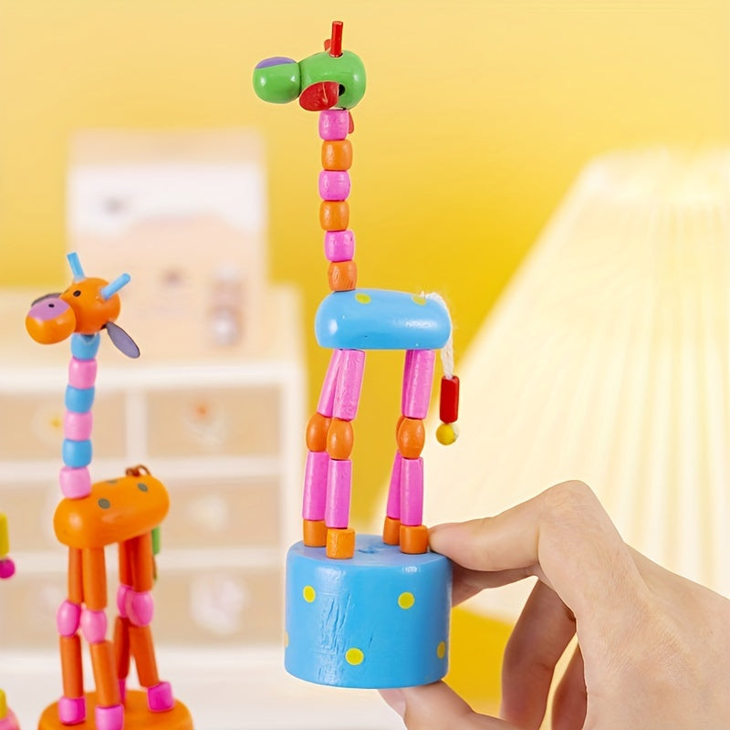 Kids Dancing Stand Giraffe Wooden Toy