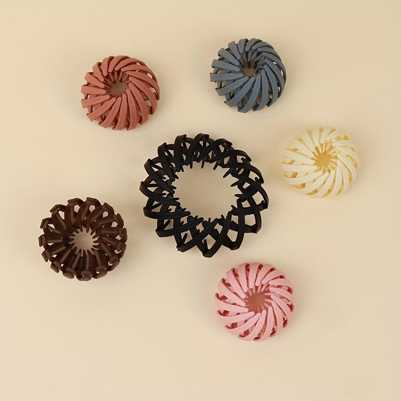 Matte Nest Clip For Ponytail Bun Holder Retractable Hair Claw