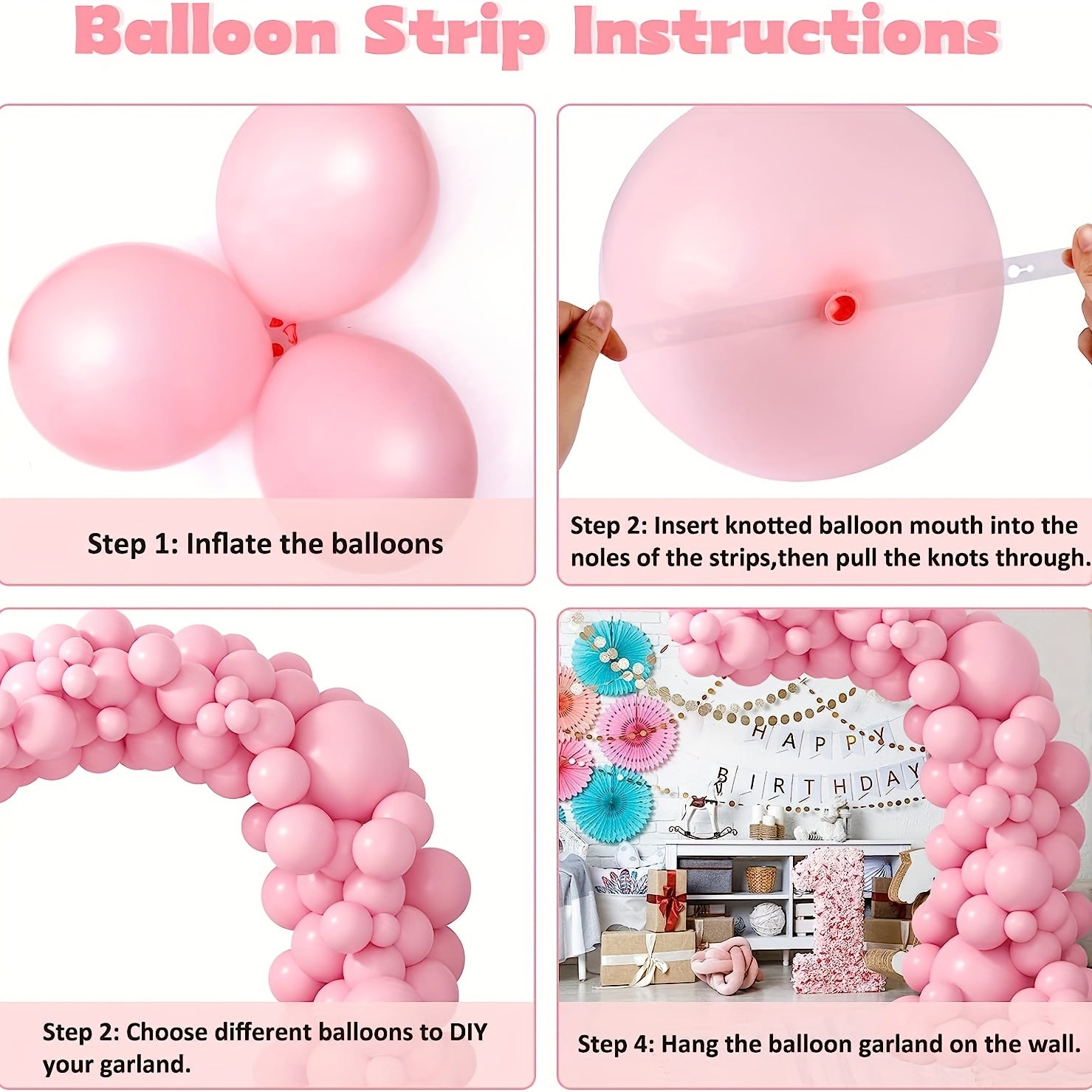 Pink Balloons Garland Kit for Baby Shower Wedding