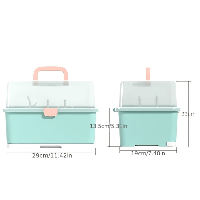 Portable Baby Bottle Drain Box Drying Rack Dustproof Box