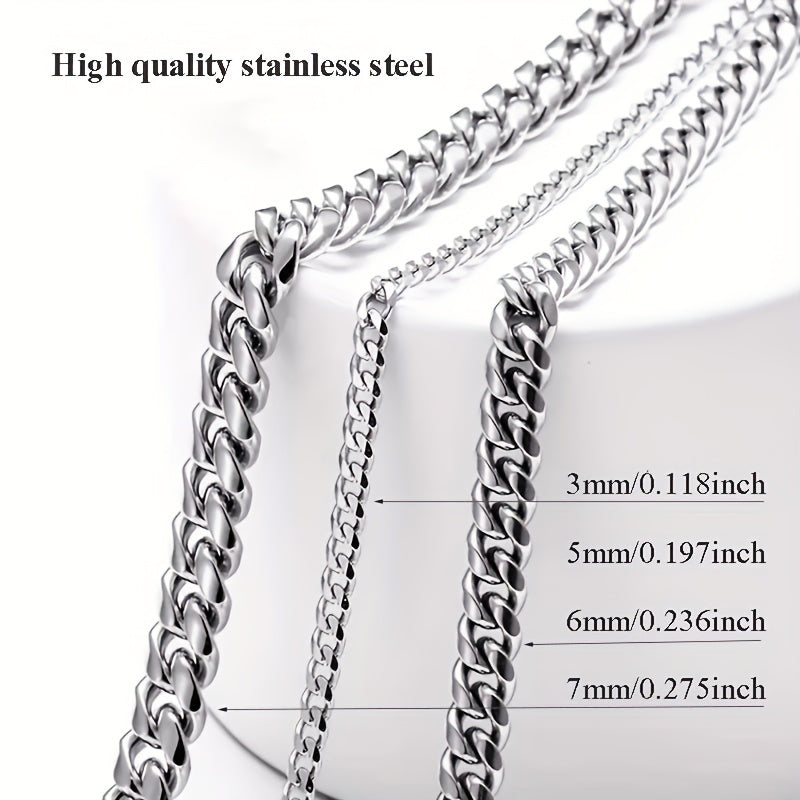 Titanium Steel Men's Necklace Stainless Steel Cuban Chain