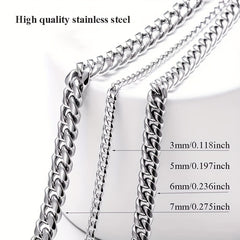 Titanium Steel Men's Necklace Stainless Steel Cuban Chain