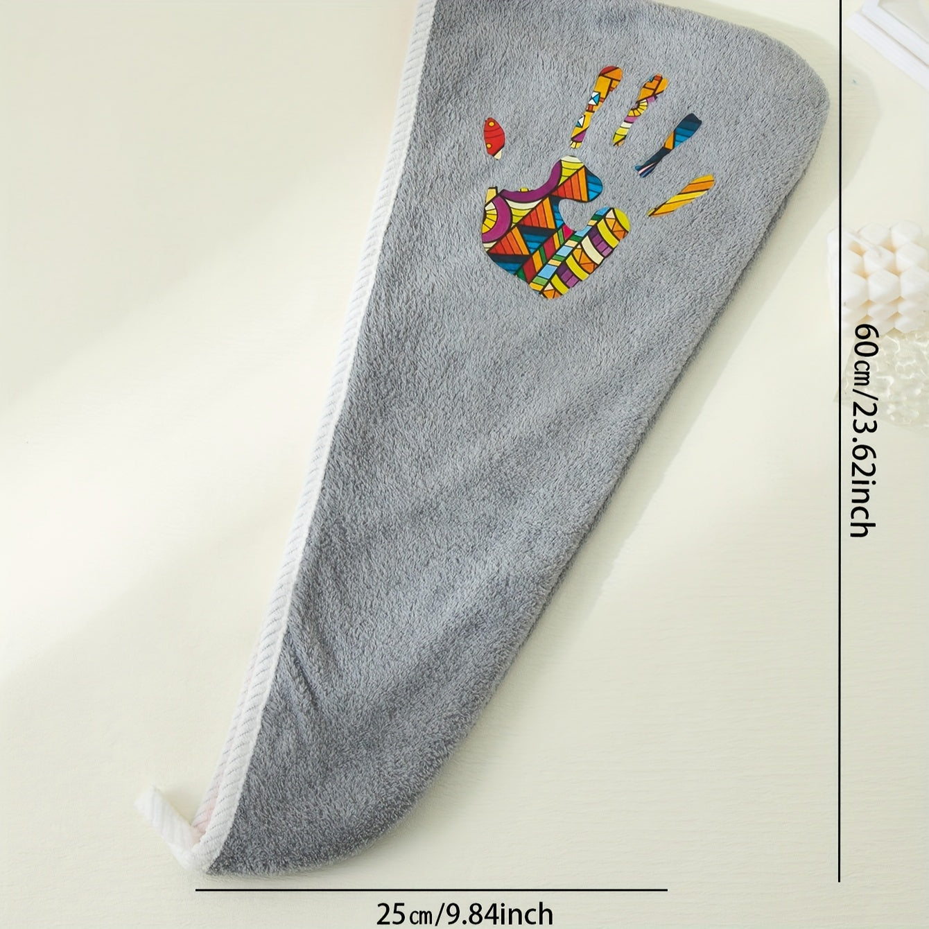 Colorful Palm Pattern Hair Drying Cap Soft Towel