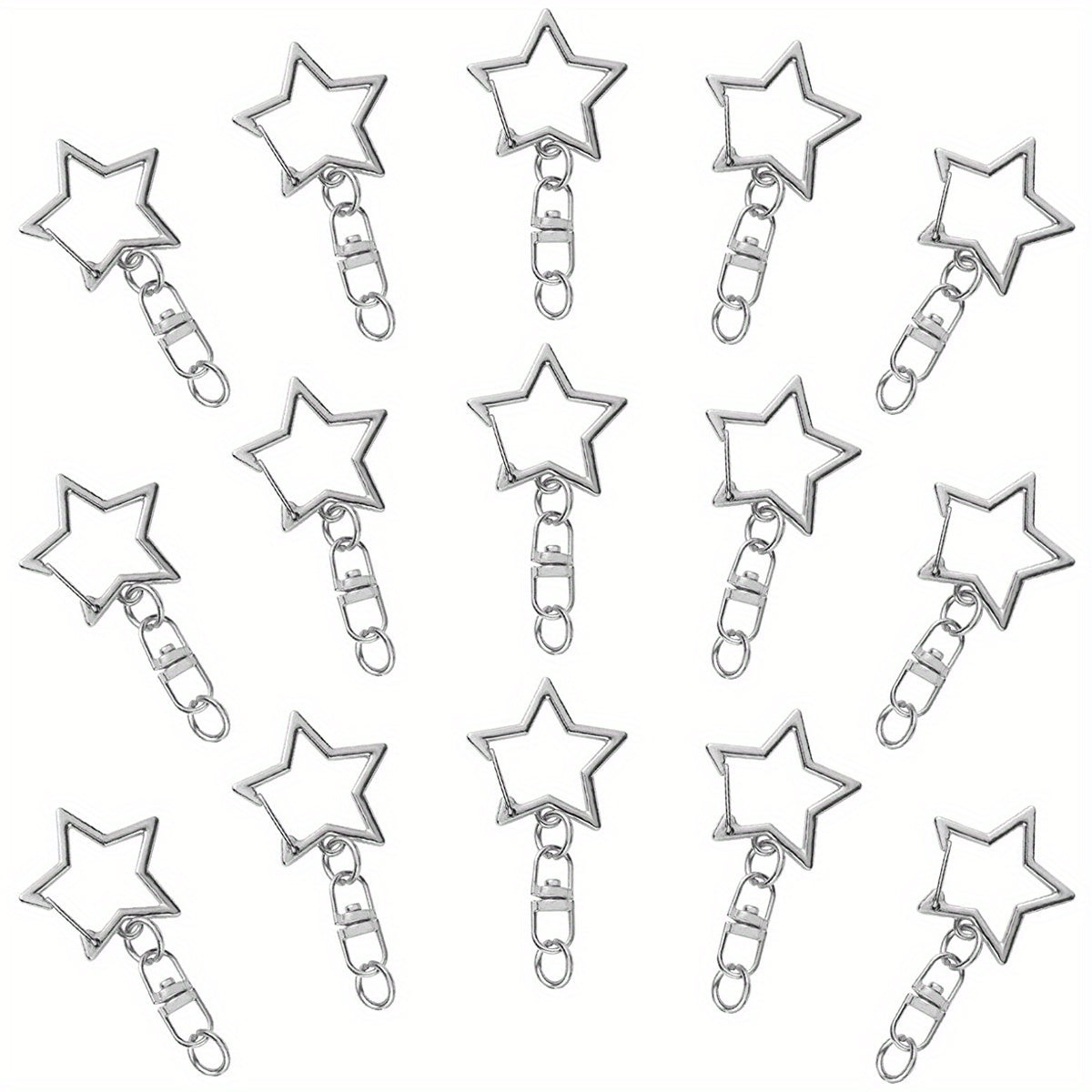 20pcs Star Keychain Swivel Clasp Hook Ring Connector DIY