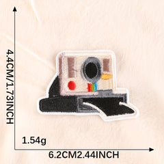 4pcs Cartoon Camera Embroidery Badge Patches Hat Accessories Sticker