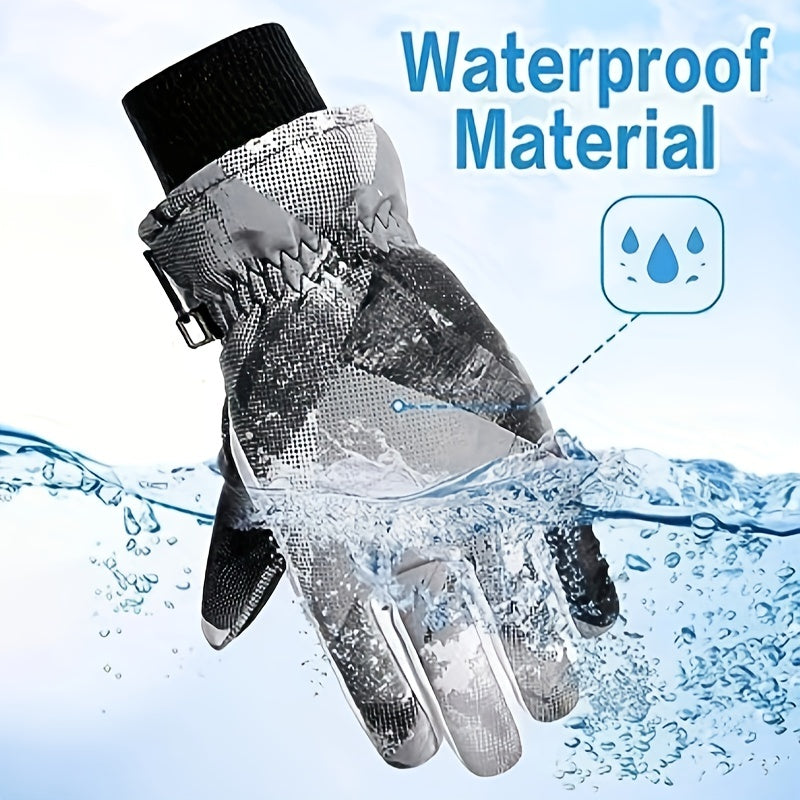 Kids Waterproof Winter Gloves for Sports Riding Skiing 8-14 Years Old