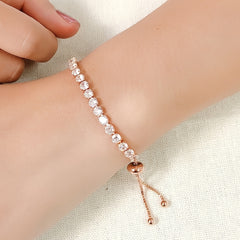 18K Plated Tennis Bracelet Full Zircon Chain Personality Hand Jewelry